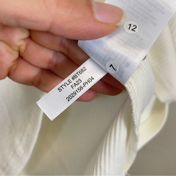 J. Crew Ivory Ribbed Henley Slim Blouse Size Small - Picture 9 of 10